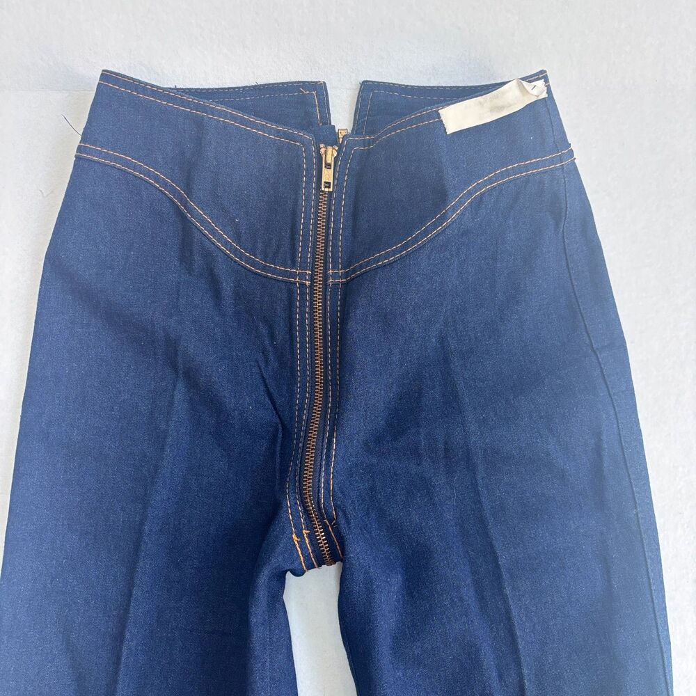 VTG Rag City Blues Los Angeles Zip Around Jeans Womens 26x36 USA Made 70s Disco - Picture 2 of 14